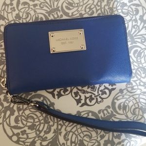 Colbat blue Michael Kors wristlet